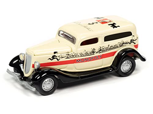 Camión de reparto 1933 amarillo con franjas rojas 1:64