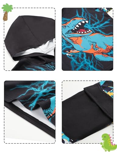 Image of Toddler Boy Fall and Winter Clothes Long Trousers + Hooded Sweatershirts Dinosaur Suit Two-piece Set