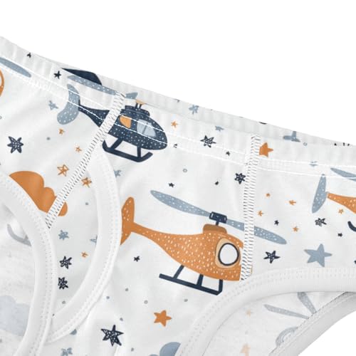 Wusikd Cute Helicopters Boys' Underwear Cotton Clouds Stars Blue Grey Boys Briefs Soft Toddler Underwear 2T4