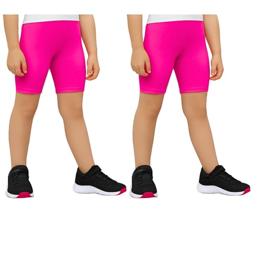 Image of Girls Tights & Short for Girl Kid in Solid Colours | Soft Stretchable Fabric - Ideal for Sports, Yoga - Pack of 2