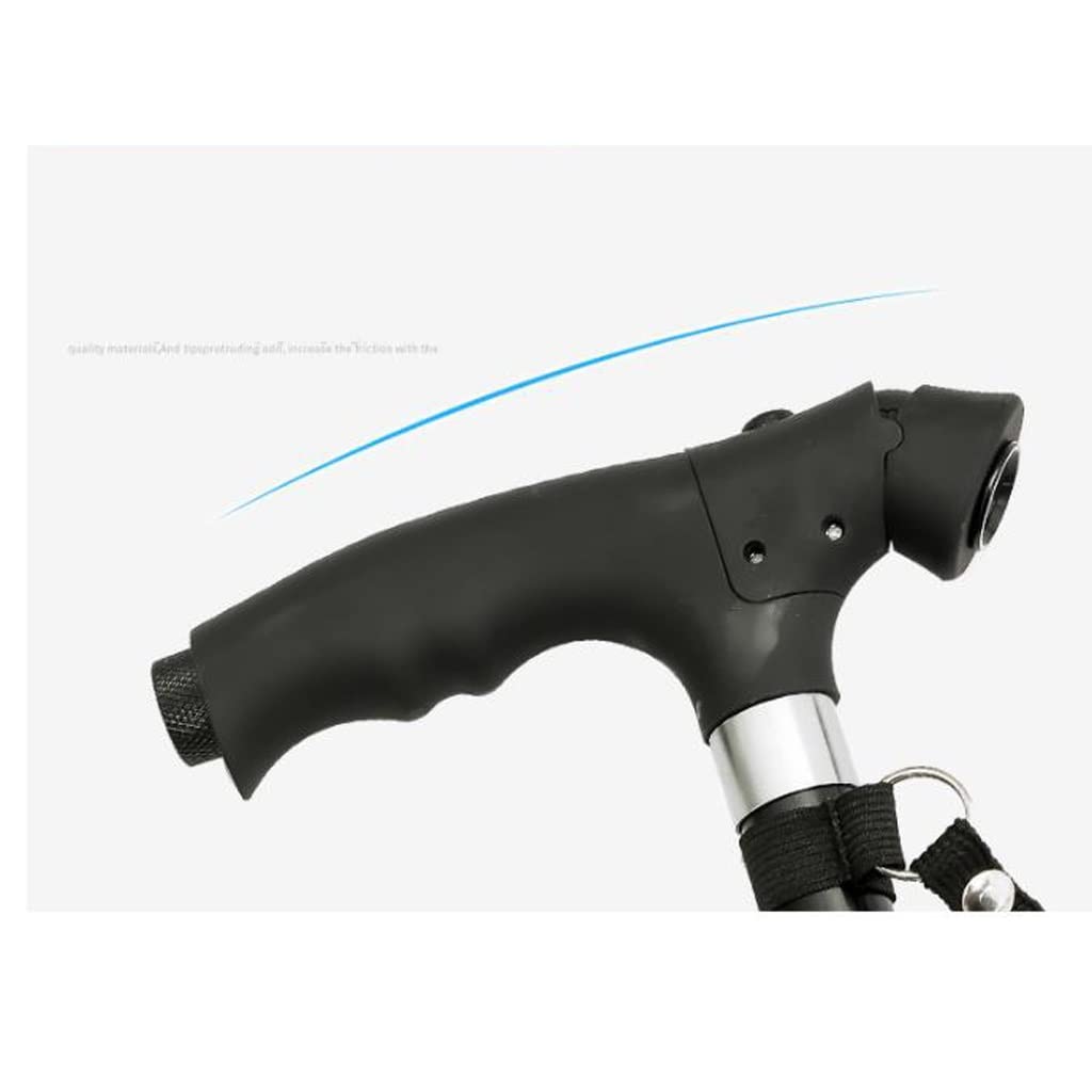 XMING Bastón Plegable portátil for Ancianos con aleación de Aluminio Ligero telescópico pequeño bastón de Cuatro Patas for Caminar