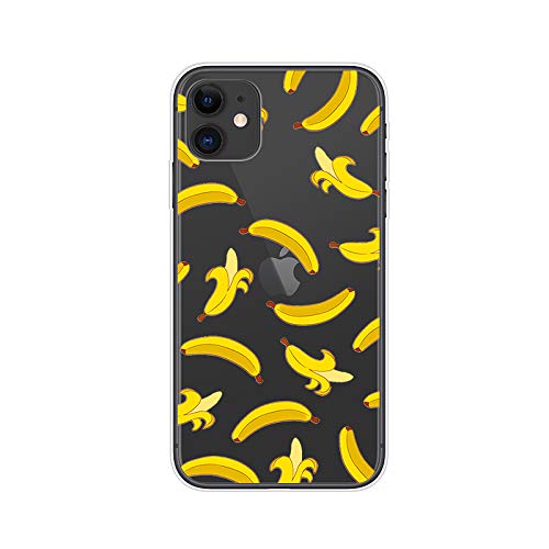Blingy's Iphone 11 Case (6.1 Inch), Fun Banana Cute Fruits Cartoon Style Transparent Soft Tpu Protective Clear Case Compatible For Iphone 11 6.1" (Banana) #TOP2