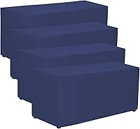 Vista 13 de PLOYMONO - Juego de 2 manteles ajustables, mantel de longitud hasta el suelo para mesa rectangular de 4 pies (122x61 cm) de poliéster, ideal