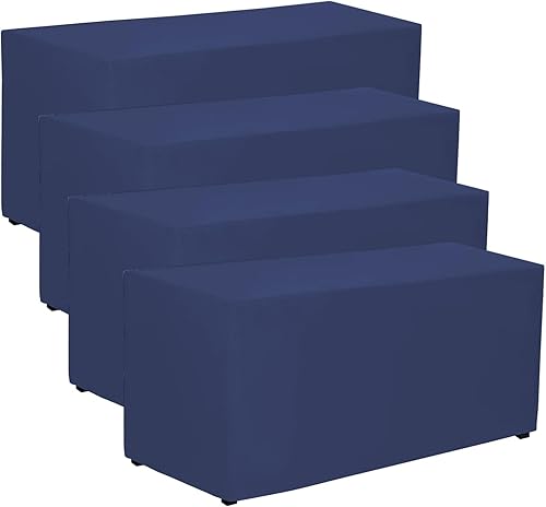 Miniatura 57 de PLOYMONO Paquete de 4 manteles ajustables color negro, fundas de mesa hasta el suelo para mesas rectangulares de 6 pies (72 x 30 pulgadas), mantel