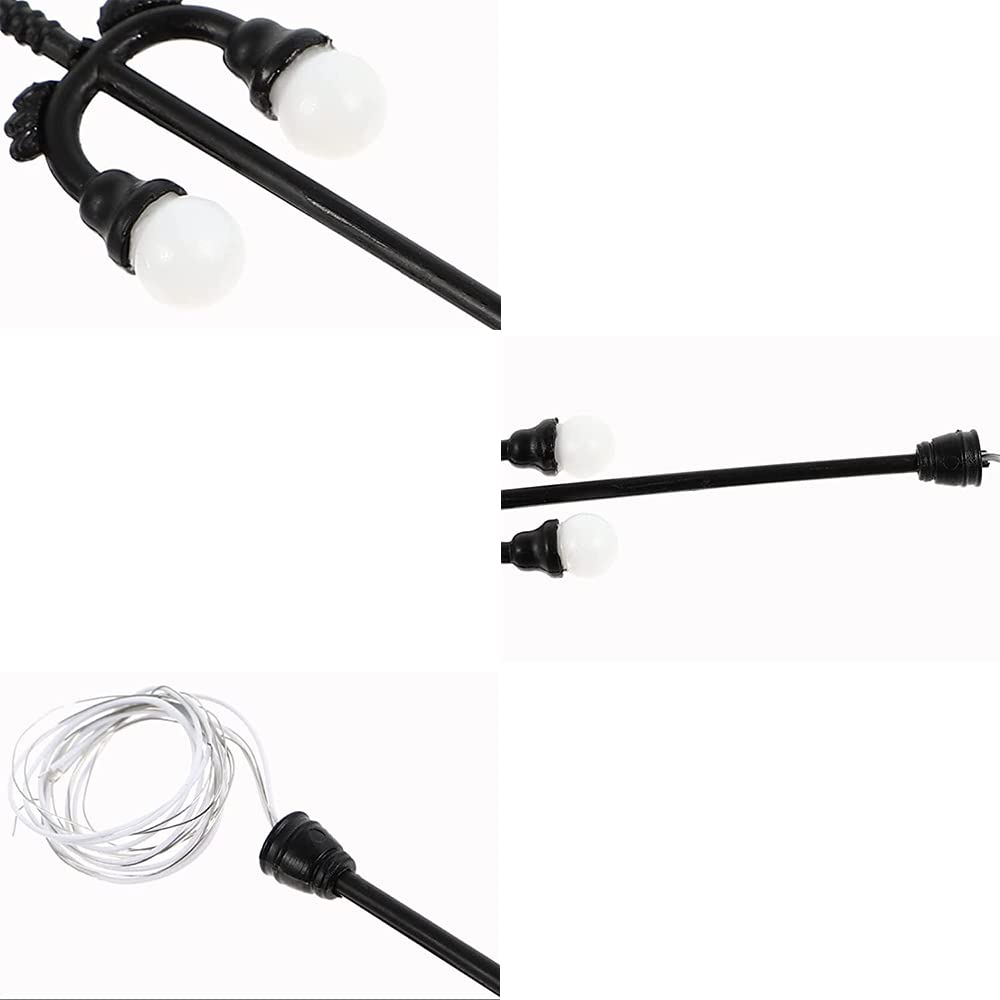 Model Train Layout Lighting 10-Piece Model Railway Lamp Posts - N/TT Scale Warm White LED Lights N Scale LED Lamp Posts Street Lights