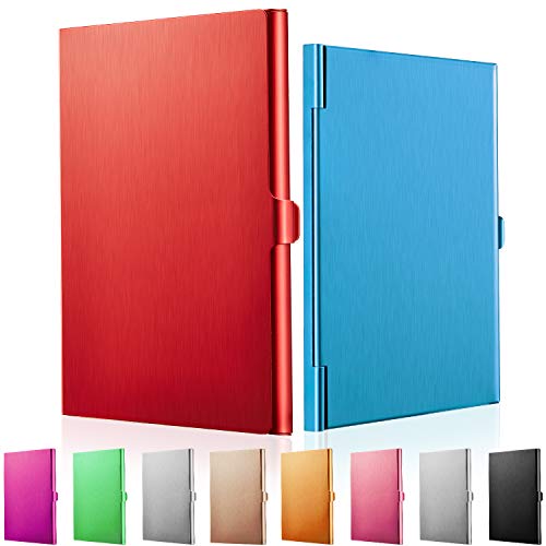 Leinuosen 10 Pack Business Name Card Holder Case Aluminum Business Name Card Carrier Mental Credit...