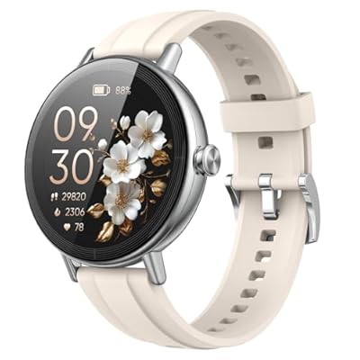 Reloj Inteligente Mujer 1.27" Smartwatch Mujer con Llamadas Bluetooth Smart Watch con Pulsómetro/Monitor de Sueño/Podómetro IP68 Pulsera Actividad con 110+ Modos Deportivos para Android iOS Blanco
