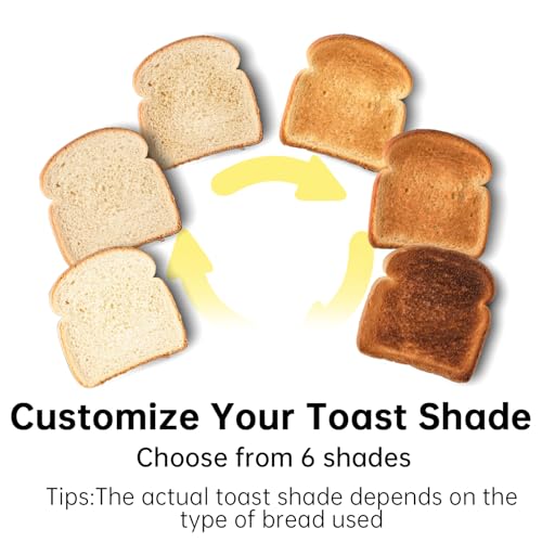 SEEDEEM 2 Slice Slim Toaster, 10" Long Slot, 6 Shade Settings, Black - Image 4
