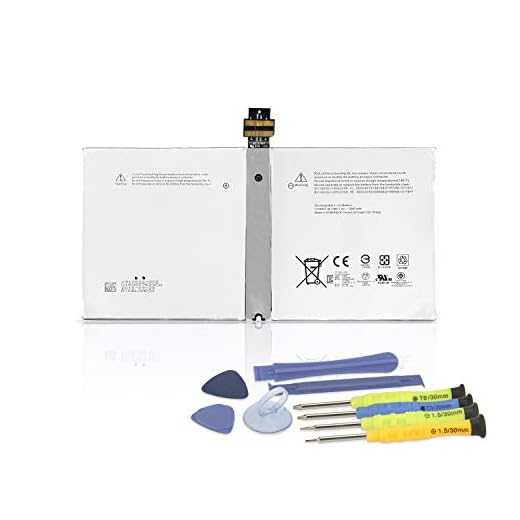K KYUER G3HTA027H DYNR01 Tablet battery for Microsoft Surface Pro 4 1724 12.3" Surface Pro 4 2015 128GB 256GB 512GB 1TB Windows 10 Pro 2-in-1 Detachable Surface Book G3HTA026H G3HTA031H 5087mah 38.2Wh