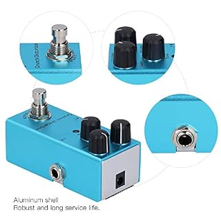 Pédale d’effet de distorsion Crunch, alliage d’aluminium portable bleu Mini véritable dérivation pédale d’effet de guitare électrique accessoires d’instruments de musique DC 9V - Les Beatles, Paul McCartney, John Lennon, RIngo Starr, George Harrison Pédale d'effet de distorsion Crunch, alliage d'aluminium portable bleu Mini véritable dérivation pédale d'effet de guitare électrique accessoires d'instruments de musique DC 9V – Image 4