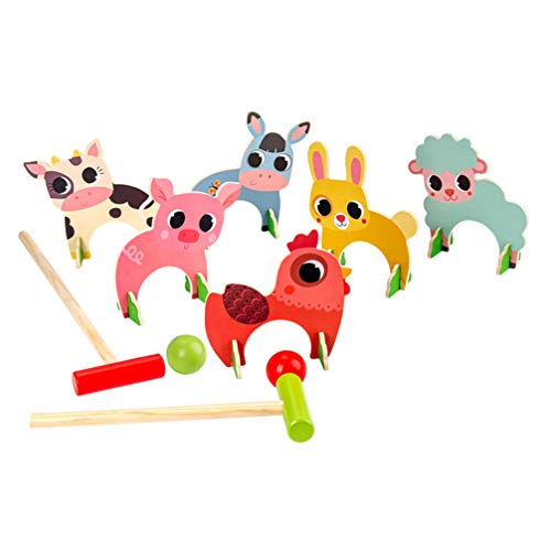 image for Kisangel Animals Croquet Set Toys Creative Animal Croquet Game Wicket 