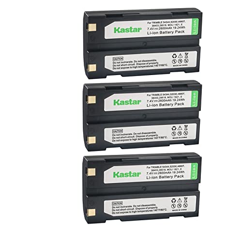Kastar 3-Pack D-Li1 Battery Replacement for Trimble 5700 GPS RECEIVER, 5700 GPS TRANSMITTER, Trimble 5800 38403 52030 54344 58003013 MultiTrack Target, External Radio 2.4Ghz, MT1000 Data Collector GPS