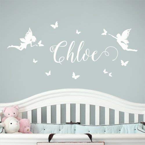 name wall decals with butterflies