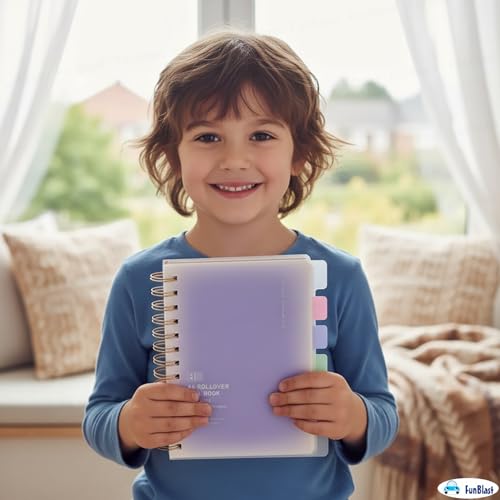 Image of FunBlast Diary for Girls - Spiral Notebook Diary, Ruled Notebooks for Boys & Girls, Cute Kawaii Stationery, Aesthetic A6 Size Journal Diary - 240 Pages (Purple)