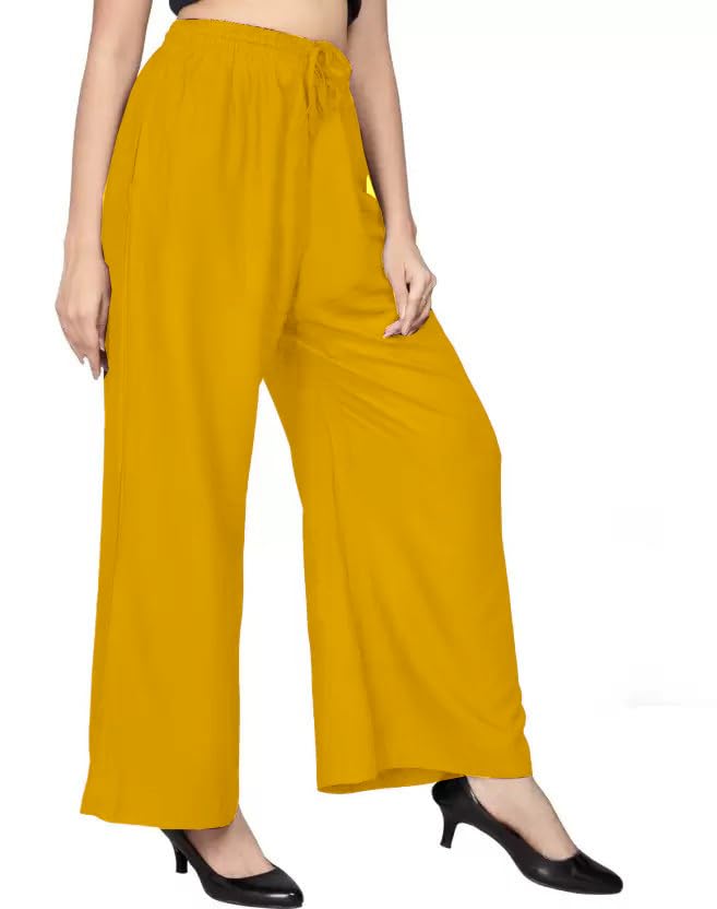 Image of BENKILS Women's Cotton Reyon Regular Fit Palazzo Pants - Available Size - M to 6XL