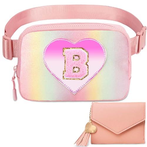 Image of Crossbody Bag Belt Bag Fanny Pack with Initial Letter Patch Cute Stuff Birthday Gifts for Teenager Girls Cool Stuff for Teens Trendy Preppy Stuff for Teen Girls B
