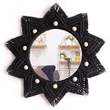 TENEWEE Boho Macrame Round Hanging Wall Mirror