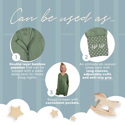 Image of Nyte Nyte Baby- 0.5 TOG SnuggleSack Sleep Sack Rumper W Sleeves, Adjustable Feet Cuffs & Anti-Slip Grip