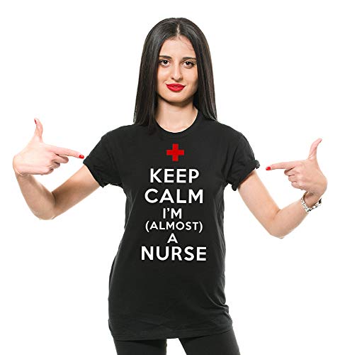 Keep Calm I'm Almost A Nurse T-Shirt Nurse Shirts Medium Black #TOP4