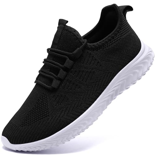 Womens Trainers Ladies Running Trainer Athletic Sneakers Breathable Mesh Sport Shoes Lightweight Tennis Workout Casual Gym Jogging Shoes Black Size 7 UK