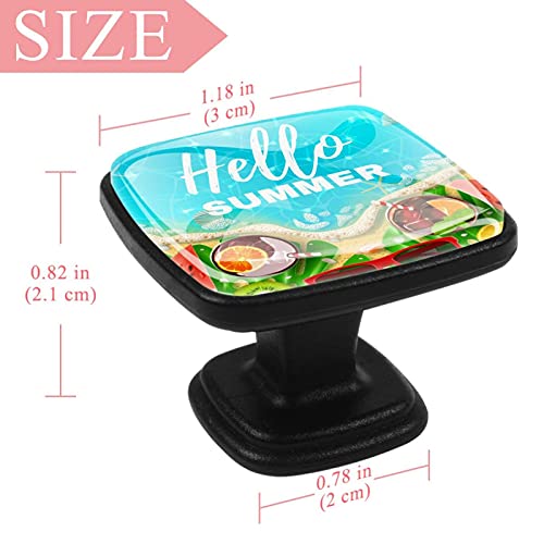 Kabinet knoppen, mooie kaart binnen schrift, deur lade dressoir keuken knop 4 pack vierkante handgrepen kristal glas… - Afbeelding 5