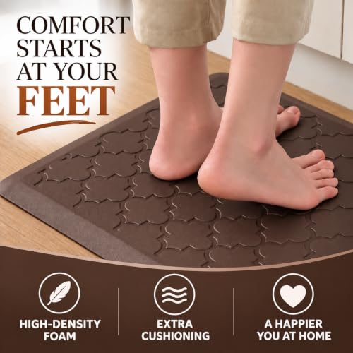 HomeCloud 1.2 cm Anti-Fatigue Floor Mat, Brown, 44x120 - Image 6