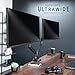 VIVO Premium Aluminum Heavy Duty Dual Monitor Arm for Ultrawide Monitors up to 40 inches and 24 lbs Each, Desk Mount Stand, Pneumatic Height, Max VESA 100x100, Black, STAND-V202Q