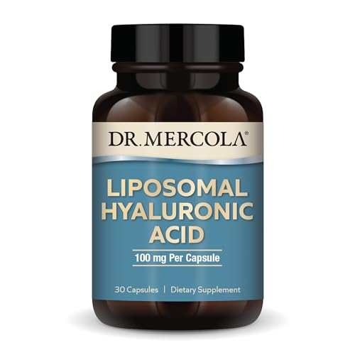 Dr. Mercola Liposomal Hyaluronic Acid, 30 Servings (30 Capsules), 100 mg Per Capsule, Dietary Supplement, Promotes Skin Appearance, Non-GMO