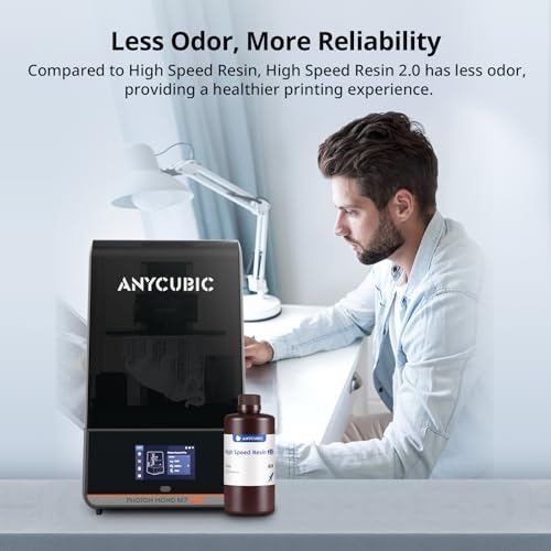 Image of ANYCUBIC High Speed 3D Printer Resin 2.0, Print Up to 3X Faster, Particularly Apply for Large-Size 3D Printing Models, Low Odor (High Speed Grey, 4kg)