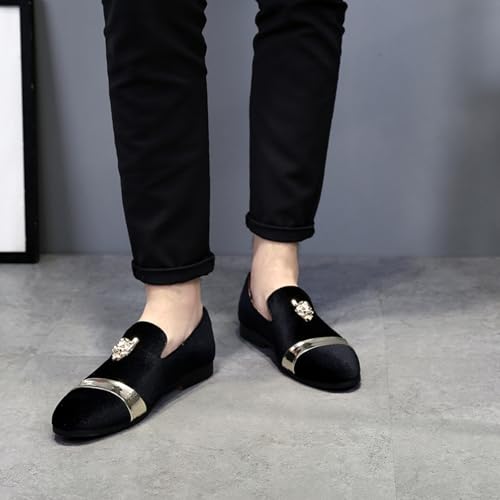 Men's Velvet Loafers with Metal Accents - Party - Ready Luxury Dress Shoes, Stylish Formal & Casual Footwear2