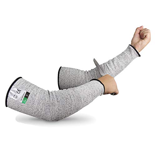 Guyarns Mangas resistentes a cortes certificado EN388 e classificado nível 5 (mais alto) mangas para soldagem de trabalhos de cozinha de jardim mangas ciclismo