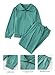 blibean Girls Clothes Tween Girl Fall Outfit Matching School Sweat Pants Sets Teen Kids Athletic Jogger Jogging Suits Collar Fashion Sweatsuits Pullover Tops Size 6-7 Years Old Green