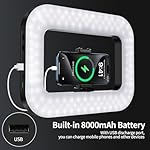 yAyusi Cell Phone Light for Video Recording, Handheld Phone Stabilizer with Light, 8000mAh LED Selfie Phones Ring Light with Phones Holder, Smartphone Video Rig for Camera, Action Camera, Vlog, TikTok - Image 4