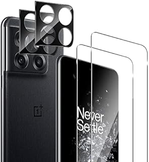 TUTUO [2+2 Pack Tempered Glass Compatible with OnePlus 10T 5G Screen Protector + Camera Lens Protector, [Anti-Scratch] [Bubble Free] 9H Hardness HD Clear Tempered Glass Film