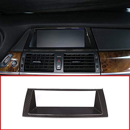 TOOGOO Carbon Fiber Style ABS Car ABS Navigation Frame Trim for BMW X5 E70 2008-2013 Accessories