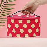 Sencilla del modelo de punto clásica bolsa de cosméticos portátil, aspecto hermoso, de gran capacidad, ligero y compacto, pero con una buena capacidad ideal para el almacenamiento de los kits de cosméticos.