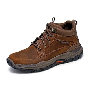Skechers Men’s Respected-Boswell Mid Top Leather Moc Toe Sneakers