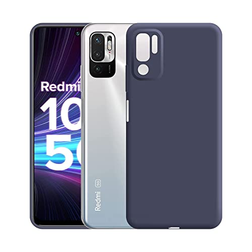 Image of Case Creation Liquid TPU Silicone Cover for Redmi Note 10T Soft Case,Anti-Dirty Slim Case Frosted Matte Candy TPU Raised Bezel (Splash of Color) Back Case Cover for Redmi Note 10T -Navy Electric Blue