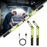 2 PCS Work Light Magnetic,2600ML LED Mechanic Lights, Rechargeable Light, Underhood Light with Hooks for Car Repairing/Garage/Workshop/Emergency/Inspection