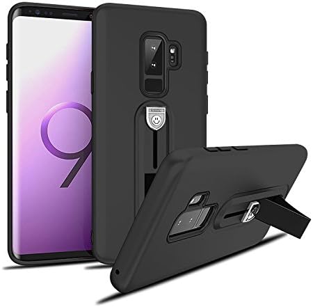 Samsung Galaxy S9+ Plus Cell Phone Case - Shockproof - Hidden TPU Kickstand - (Black)