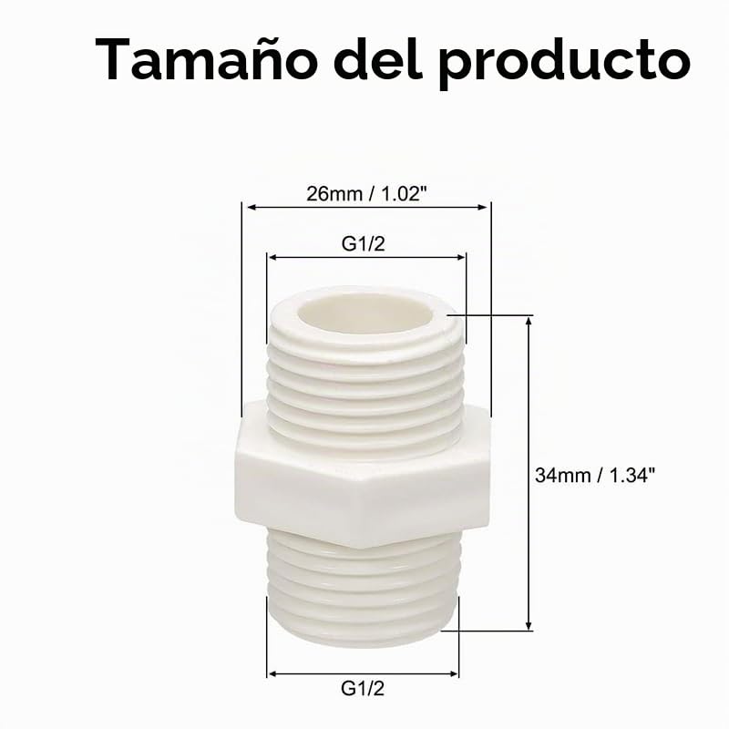 Coples con rosca exterior PVC 2 Imagen adicional