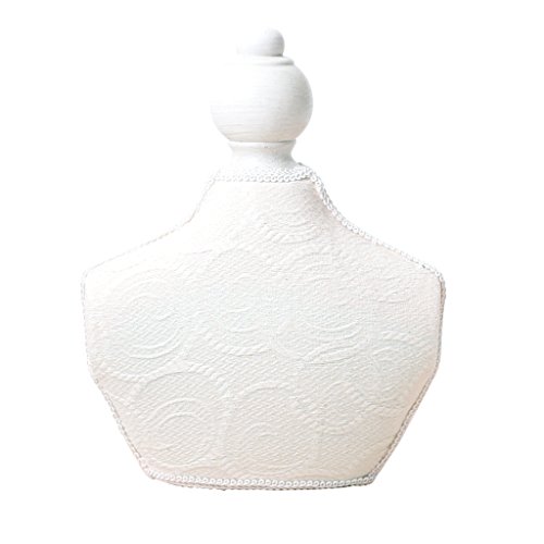 Baoblaze Vintage White Lace Wooden Necklace Bust Jewelry Display Stand Figure Jewelry Organizers Hanging, 17x21cm