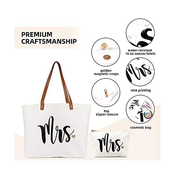 Lamyba Bolsa de mano para novia con bolsa de maquillaje, regalos para compromiso, despedida de soltera, despedida de… - Imagen 4