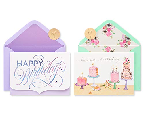Cartes d'anniversaire pour elle Papyrus gâteaux élégants en lot de 2 pièces
