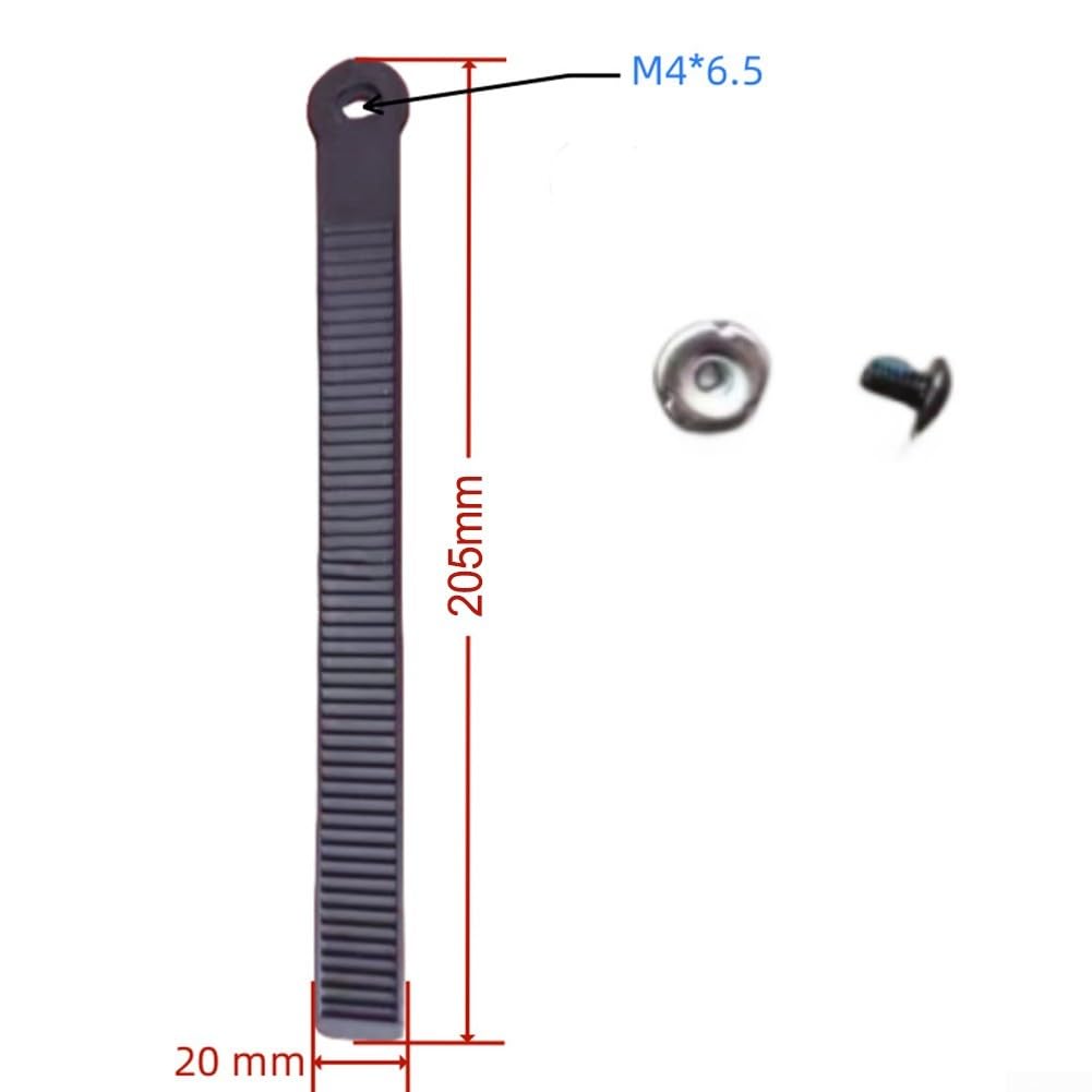 Cinghia per scaletta da snowboard e fibbie per riparazione di rilegature, materiale in nylon, lunghezza 265 mm/225 mm/205 mm, nero, include viti e dadi (205 x 20 mm)