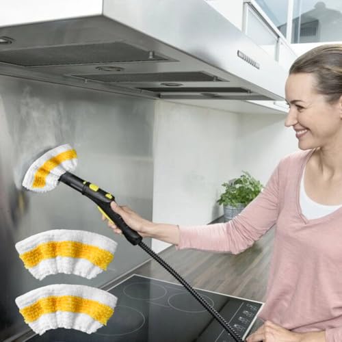 12 Stück Zubehör Set für Kärcher Dampfreiniger SC1 SC2 SC3 SC4 SC5 – Verlängerte & Gebogene Düse, Rundbürsten, Fugen- & Handdüse, Ersatz Siegel, Nylon Kupfer Bürsten für Küche Bad Auto Boden Möbel