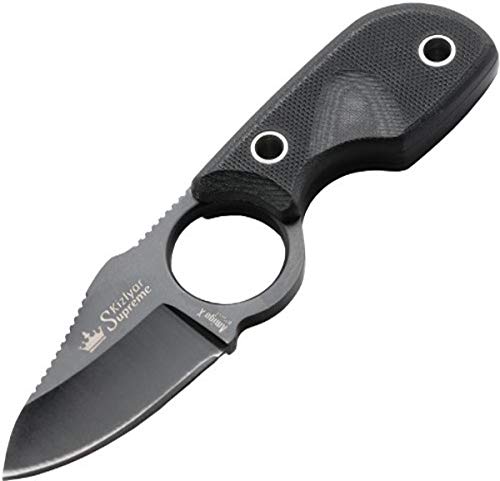 Kizlyar KK0091 Amigo X D2 Russian Made Titanium Tactical Knife, Black, One Size