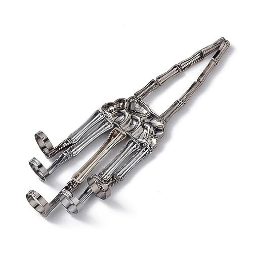 Image of Via Mazzini Alloy Punk Bikers Bones Style Long Full Fingers Ring With Bracelet For Men And Women (Ring0788) Free Size