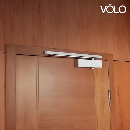 Image of Volo Automatic Hydraulic Double Speed Aluminium Door Closers Premium Heavy Duty for Residential /Commercial Purpose with Fitting Set (Color Silver) (Pelmet Arm Door Closer)