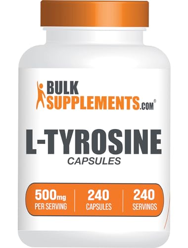BulkSupplements.com L-Tyrosine 500mg Capsules - Tyrosine Supplement Amino Acid Supplement - Gluten Free 1 Capsule per Serving 240 Capsules (Pack of 1)